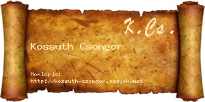 Kossuth Csongor névjegykártya